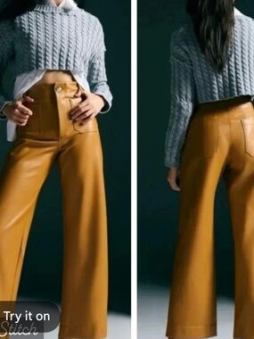 Anthropologie The Colette Cropped Wide Leg Trousers